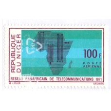 NIGER - 1971 - MINT - CONFERÊNCIA PANAFRICANA DE TELECOMUNICAÇÕES - MAPA DA ÁFRICA FEITO EM ONDAS - YT-153