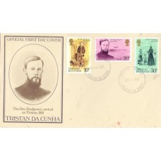 TRISTAN DA CUNHA - 1981 - FDC - 100º ANIVERSÁRIO DA CHEGADA DO REVERENDO EDWIN DODGSON - SÉRIE 3 SELOS SOBRE FDC ILUSTRADO - YT-0285/287