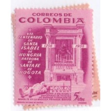 COLÔMBIA - 1956 - MINT - 2 SELOS AÉREO - VII CENTENÁRIO DE SANTA ISABEL DE HUNGRIA PATRONA DE SANTA FÉ DE BOGOTÁ
