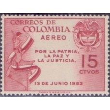 COLÔMBIA - 1953 - MINT - AÉREO - PELA PATRIA, PAZ E JUSTIÇA