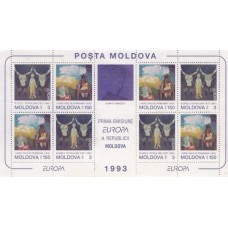 MOLDÁVIA - 1993 - MINT - TEMA EUROA - ARTE CONTEMPORÂNEA - QUADROS - BLOCO - YT-BL-5 