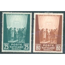 VATICANO - 1942 - PAR DE SELOS -  CHARNEIRA - YV-95/96