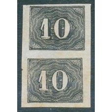 I-11 - 1850 - VERTICAIS - OLHO DE CABRA - 10 RÉIS - PRETO - LINDO PAR DE SELOS - NOVO - SEM GOMA