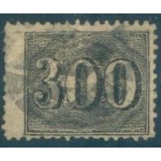 I-17B - 1866 -  CARIMBADO - DENTEAÇÃO 13,25 - 300 RÉIS, PRETO -  SEM GARANTIA / CERTIFICADO - VENDIDO NESSA CONDIÇÃO SEM DEVOLUÇÃO - TAPA BURACO DE COLEÇÃO