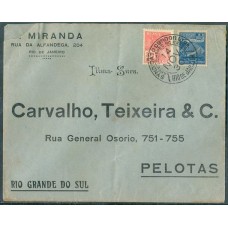 CARTA CONDOR EM 14 DE NOVEMBRO DE 1930 – CIRCULADA DO RIO DE JANEIRO PARA PELOTAS – CARIMBO DE CHEGADA NO VERSO EM 17 DE NOVEMBRO DE 1930