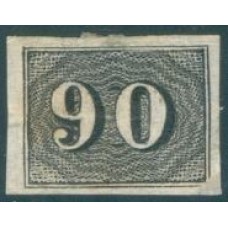 I-15 - 1850 - VERTICAL - 90 RÉIS - NOVO - SEM GOMA - PEQUENO RESTAURO CANTO INFERIOR DIREITO - MUITO BONITO APESAR DO RESTAURO 