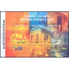 BL-176 - 2013 - CORREIOS 350 ANOS: HISTÓRIA, PESSOAS E AÇÃO - MINT - RHM R$ 30,00 (6 UFsx R$ 5,00)