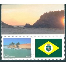 C-2861- 2009 - MINT - 1 SELO DA SÉRIE DE 12 SELOS - LITORAL OESTE LAGOINHA - CEARÁ - VINHETA BANDEIRA DO CEARÁ