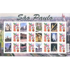 C-2885/2896 - 2009 - MINT - FOLHA PERSONALIZADA - SÃO PAULO VERTICAL - VINHETA MAPA E SÍMBOLOS DA CIDADE