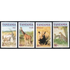TANZÂNIA - 1986 - 285/288 - 4 VALORES - FAUNA SELVAGEM AFRICANA