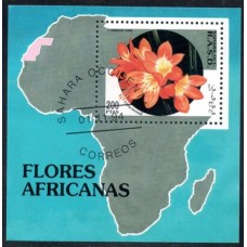 SAHARA - BLOCO COM 1 SELO - CARIMBADO - FLORA - FLORES AFRICANAS - 1994