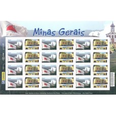 C-2855 - 2009 - MINT - FOLHA - MINAS GERAIS - HORIZONTAL - VINHETA CASAS ANTIGAS PELOTAS