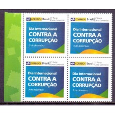 PB-003 - 2013 - MINT - QUADRA - DIA INTERNACIONAL CONTRA A CORRUPÇÃO - LOGO ANTIGO
