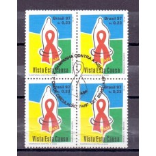 C-2028 -1997 - CAMPANHA MUNDIAL CONTRA A AIDS- CAMISINHA - QUADRA - CARIMBO CBC - GOMADA - RHM R$ 30,00 (6 UFs X 5,00)