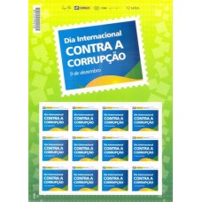 PB-003 - 2013 - MINT - DIA INTERNACIONAL CONTRA A CORRUPÇÃO - FOLHA  -  RHM  R$ 420,00 (84 UFS X R$ 5,00) - LOGO ANTIGO DOS CORREIOS
