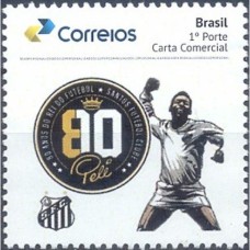 PB-175- SELO PERSONALIZADO 80 ANOS DO PELÉ, GOMADO - 2020 - MINT