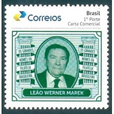 PB-176 - 2020 - SELO PERSONALIZADO OS GRANDES NOMES DA FILATELIA BRASILEIRA - LEÃO W MAREK, GOMADO - MINT