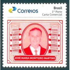 PB-191 - 2021 - SELO PERSONALIZADO OS GRANDES NOMES DA FILATELIA BRASILEIRA - JOSÉ MARIA MONTEIRO MARTINS, GOMADO - MINT