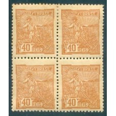 R-177 - 1920 - VOVÓ - PARTE I - SEM FILIGRANA - 40 RÉIS - QUADRA - NOVA - GOMADA - CHARNEIRA - RHM R$ 40,00 (8 UFs X 5,00)