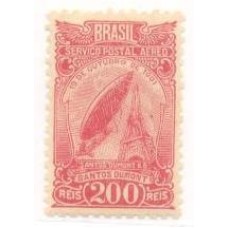 A-018 - 1929 - AERONÁUTICA - DIRIGÍVEL E TORRE EIFFEL - MINT - 200 RÉIS - GOMADO - RHM R$ 120,00 (24 UFs X 5,00)