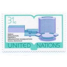 ONU NEW YORK - 1977 - MINT - NOVO EDIFÍCIO DA SEDE DA ORGANIZAÇÃO MUNDIAL DA PROTEÇÃO INTELECTUAL EM GENEVE - SÉRIE 2 SELOS - Y 273