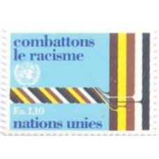 ONU GENEVE - 1977 - LUTA CONTRA A DISCRIMINAÇÃO RACIAL - CORES DAS CINCO RAÇAS ENTRELAÇADAS - SÉRIE 2 SELOS - MINT - Y 0068/69