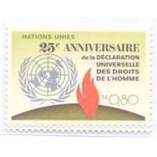ONU GENEVE - 1973 - 25º ANIVERSÁRIO DA DECLARAÇÃO UNIVERSAL DOS DIREITOS DO HOMEM - SÉRIE 2 SELOS - Y 0035/36