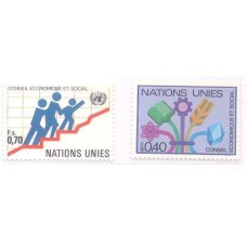 ONU GENEVE - 1980 - CONSELHO ECONÔMICO E SOCIAL - 2 SELOS - MINT - Y 94/95