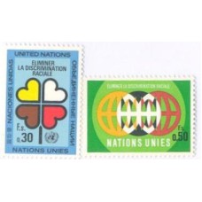 ONU GENEVE - 1971 - ANO INTERNACIONAL CONTRA RACISMO - SÉRIE 2 SELOS - MINT - Y 19/20