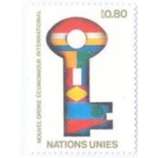 ONU GENEVE - 1980 - NOVA ORDEM ECONÔMICA MUNDIAL - CHAVE C/ BANDEIRAS - MINT - Y 088 