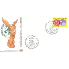 ONU GENEVE - 1978 - ERRADICAÇÃO MUNDIAL DA VARÍOLA - VÍRUS DA VARÍOLA E GLOBO TERRESTRE - SÉRIE 2 FDC ILUSTRADO - Y 073/74