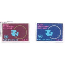 ONU GENEVE - 1980 - DECÊNIO DA ONU PARA A MULHER - SÉIR 3 SELOS - MINT - Y 89/90