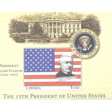 LIBÉRIA - 2001 - 13º PRESIDENTE DOS USA - MILLARD FILLMORE - BLOCO - MINT
