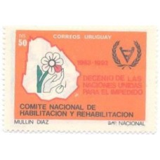 URUGUAY - ANO DECÊNIO DAS NAÇÕES UNIDAS PARA OS DEFICIENTES - 2 SELOS - MINT