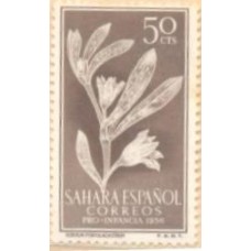 SAHARA - 1956 - FLOR - 1 SELO C/ PONTOS DE FERRUGEM