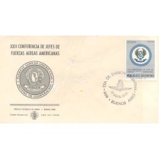 ARGENTINA - 1982 - FDC - 22º CONFERÊNCIA DE CHEFES DAS FORÇAS AÉREAS AMERICANAS - 2.000 p EMBLEMA - SOBRE FDC ILUSTRADO - Y 1287
