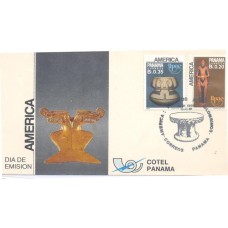 PANAMA - 1989 - FDC - TEMA AMÉRICA UPAEP - CERÂMICAS PRECOLOMBIANAS - SÉRIE 2 SELOS SOBRE FDC ILUSTRADO - Y 1060/1061