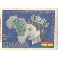 GHANA - 1961 - REALEZA - VISITA REAL - SÉRIE 3 SELOS NOVOS C/ MANCHA DE FERRUGEM - Y 99/101