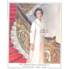 ANTIGUA - 1996 - REALEZA - 70º ANIVERSÁRIO DA RAINHA ELISABETH II - BLOCO - MINT - Y BL-343