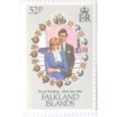 FALKLAND - 1981 - REALEZA - CASAMENTO REAL DO PRÍNCIPE CHARLES E LADY DIANA - SÉRIE 3 SELOS - MIN - Y 324/26 