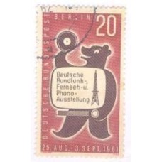 ALEMANHA BERLIN - 1961 - USADO - EXPOSIÇÃO DE GRAVAÇÃO - RÁDIO - TELEVISÃO EM BERLIN - URSO - YT-195 - MI-217