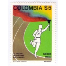 COLÔMBIA - 1980 - MINT - 11º JOGOS ESPORTIVOS NACIONAIS EM NEIVA ATLETA C/ CHAMA OLÍMPICA - YT-077