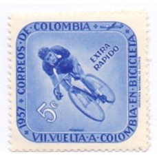 COLÔMBIA - 1957 - MINT - 2 SELOS - VII VOLTAR PARA COLÔMBIA DE BICICLETA