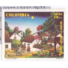 COLÔMBIA - 1980 - MINT - AÉREO - PINTURA: 50º ANIVERSÁRIO DA ASSOCIAÇÃO DAS FAZENDAS DA PROVÍNCIA DE SANTANDER - TELA DE LUIS RONCACIO - YT-0655