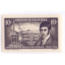 COLÔMBIA - 1957-58 - MINT - 2 SELOS - ANO DO DESCOBRIMENTOS DA HIPSOMETRIA POR FRANCISCO JOSÉ DE CALDAS