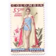 COLÔMBIA - 1959 - MINT - 2 SELOS - AERÉOS - MISS UNIVERSO