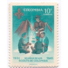 COLÔMBIA - 1961 - NOVOS - 5 SELOS - 30 ANOS DOS ESCOTISMO DA COLÔMBIA
