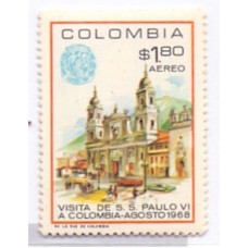 COLÔMBIA - 1968 - 4 SELOS NOVOS AÉREOS - VISITA DE S.S. PAULA VI A COLÔMBIA
