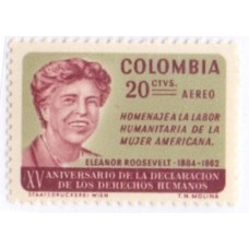 COLÔMBIA - 1962 - SELO AÉREO - 15º ANIVERSÁRIO DA DECLARAÇÃO DE DIREITOS HUMANOS