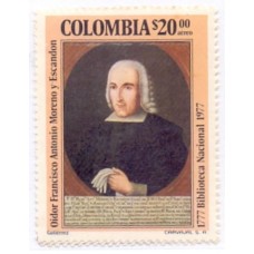 COLÔMBIA - 1977 - NOVOS - 2 SELOS AÉREOS - BIBLIOTECA NACIONAL